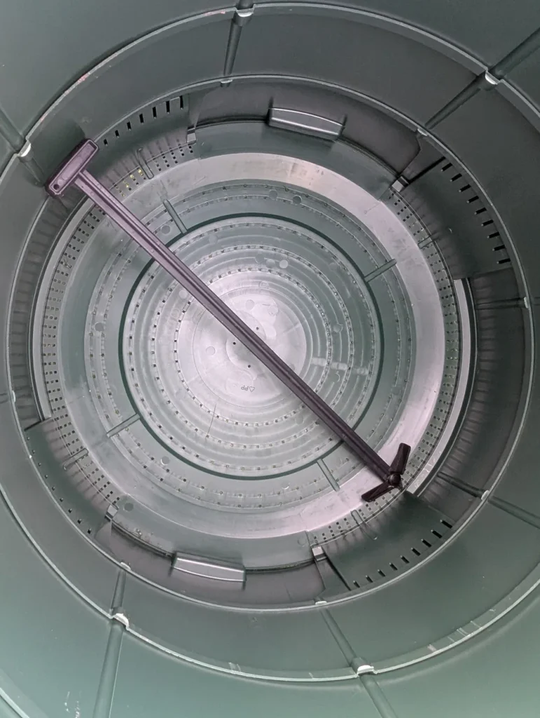 Holes in the base of the Green Johanna.