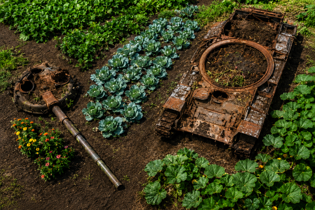 Tank used as compost bin.